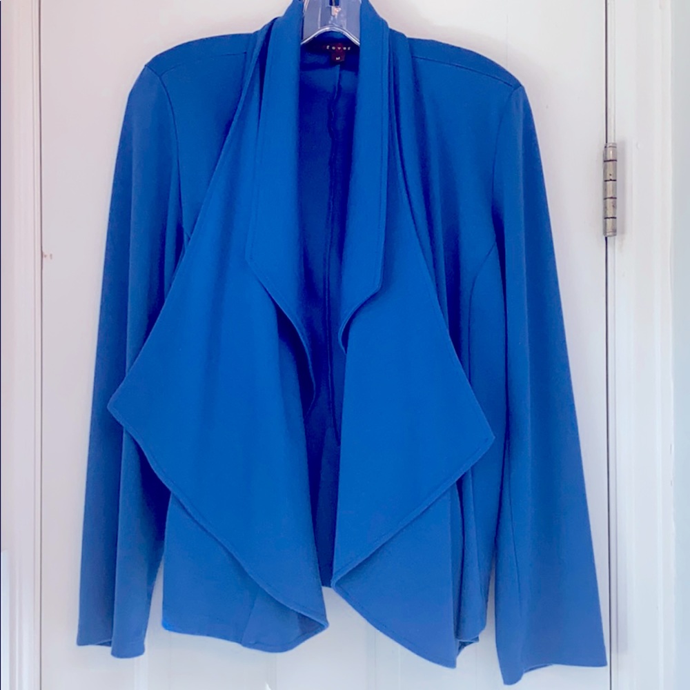 FEVER Sz M Soft Knit Royal Blue Jacket